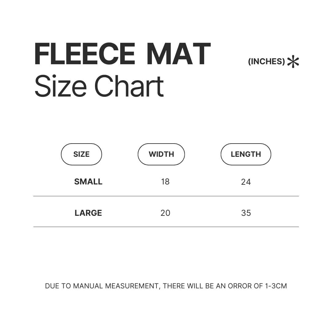 Fleece Mat Size Chart - My Hero Academia EU Store