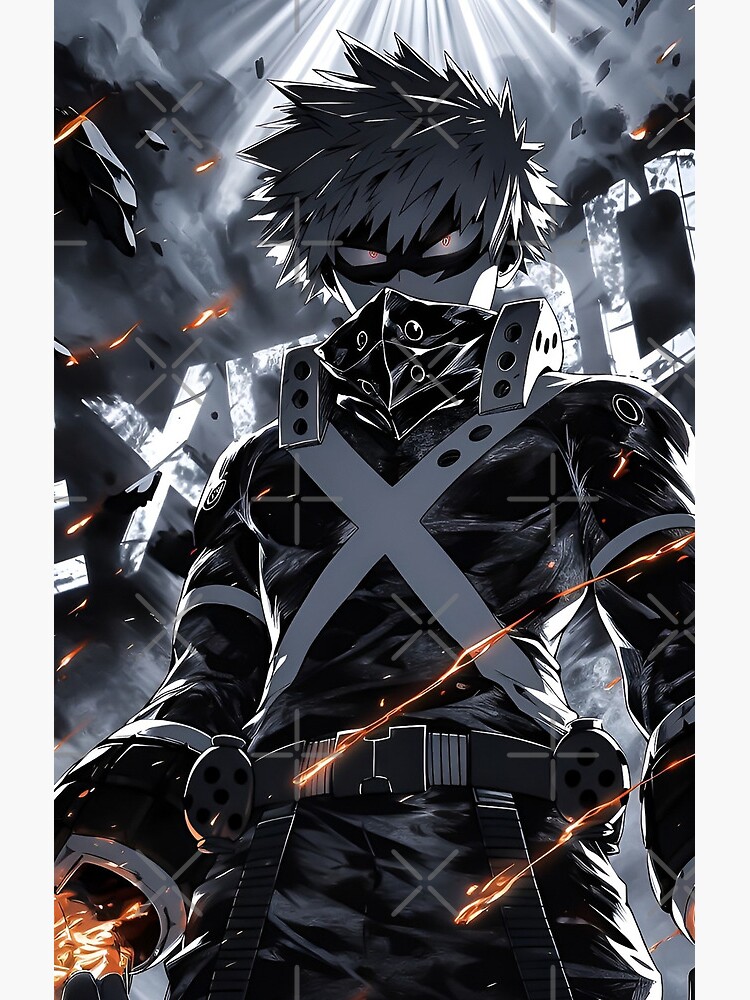 Explosive Power Anime Hero Dark Battle Warrior Anime Action Art Shower Curtain - Image 2
