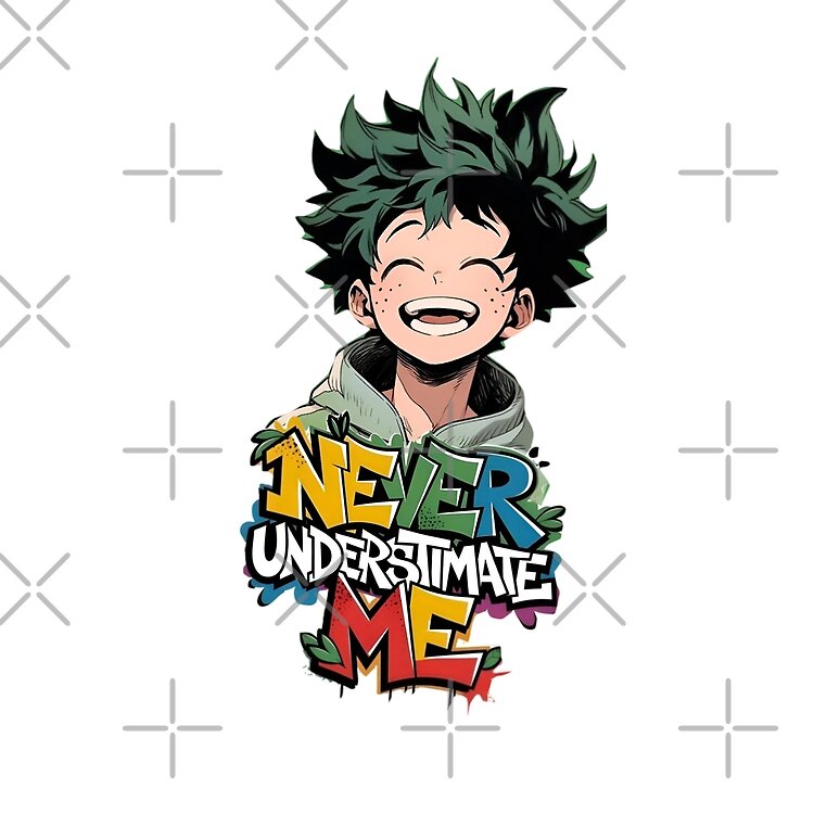 Never Underestimate Me Anime Hero Motivation Quote Tote Bag - Image 2