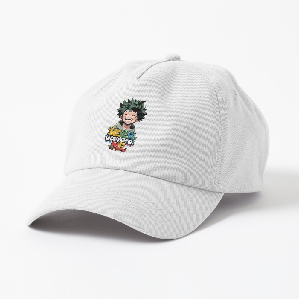 Never Underestimate Me Anime Hero Motivation Quote Cap