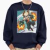 Dynamic Anime Character Illustration Explosive Hero Action Pose Sweatshirt