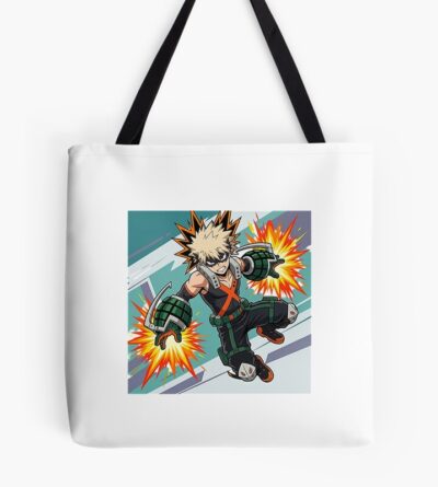 Dynamic Anime Character Illustration Explosive Hero Action Pose Tote Bag