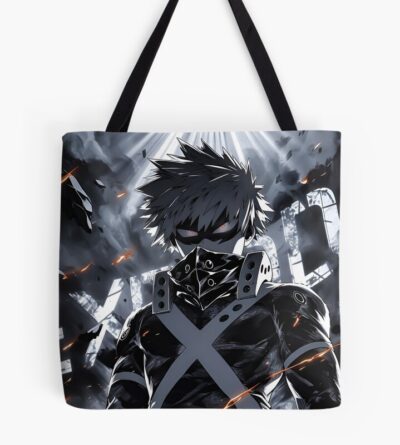 Explosive Power Anime Hero Dark Battle Warrior Anime Action Art Tote Bag