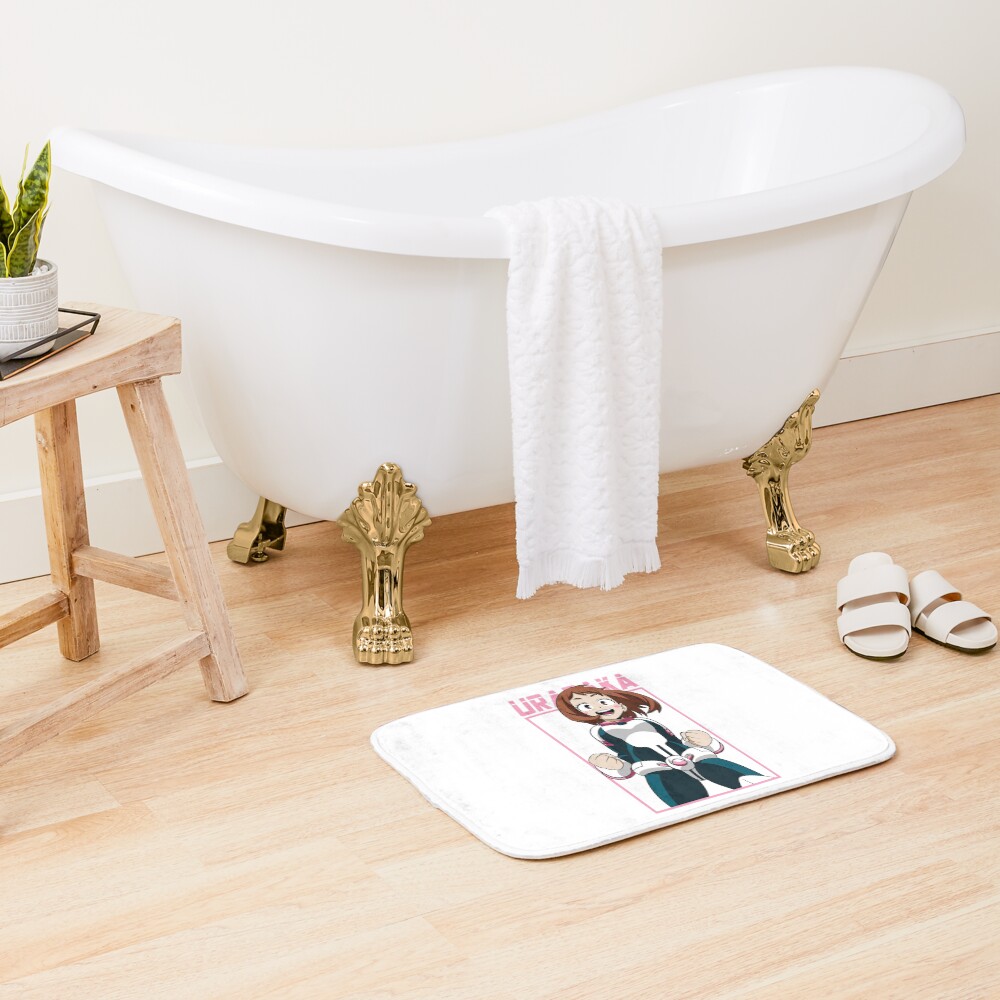 Hero Inspired Dynamic Character Illustration Ochako Bath Mat - Image 2