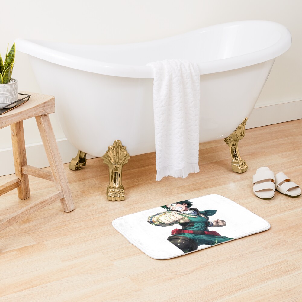 Super Saiyan Goku Blue Aura Powerful Chibi Warrior Bath Mat - Image 2