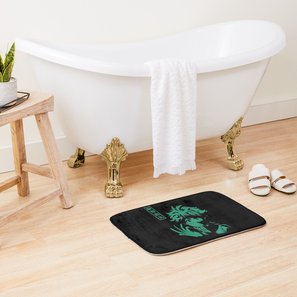 Hero Inspired Dynamic Character Illustration Izuku Bath Mat - Image 2