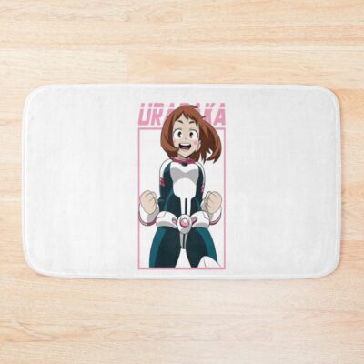 Hero Inspired Dynamic Character Illustration Ochako Bath Mat