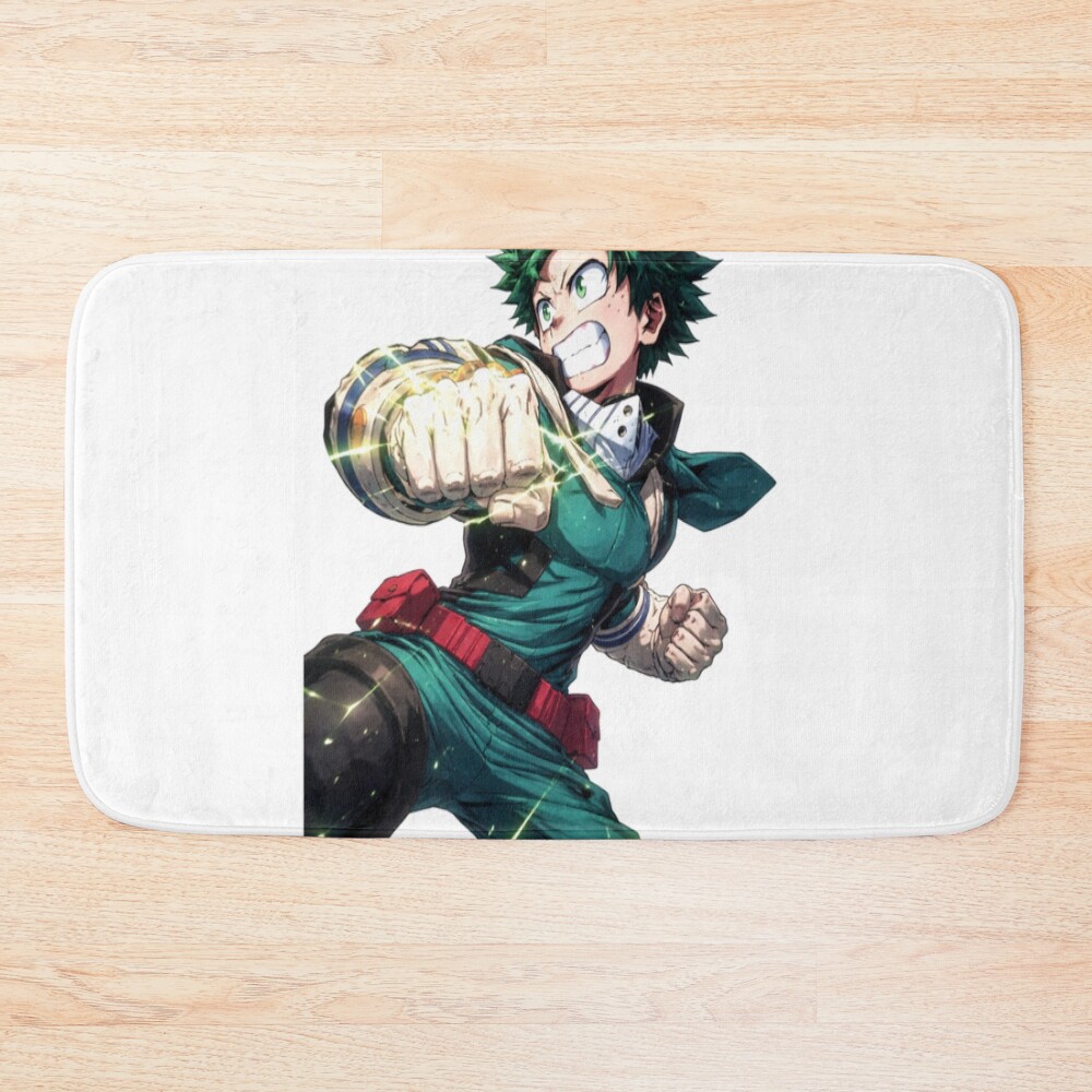 Super Saiyan Goku Blue Aura Powerful Chibi Warrior Bath Mat