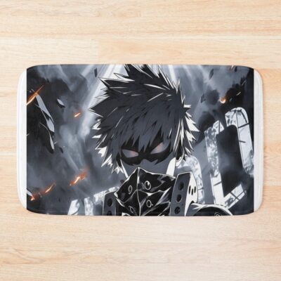 Explosive Power Anime Hero Dark Battle Warrior Anime Action Art Bath Mat