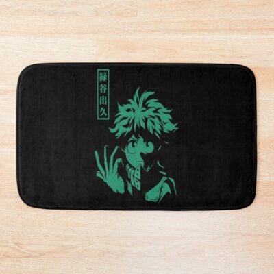 Hero Inspired Dynamic Character Illustration Izuku Bath Mat