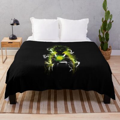 Green Haired Izuku Throw Blanket