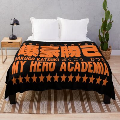 Bakugo Katsuki Fonts Throw Blanket