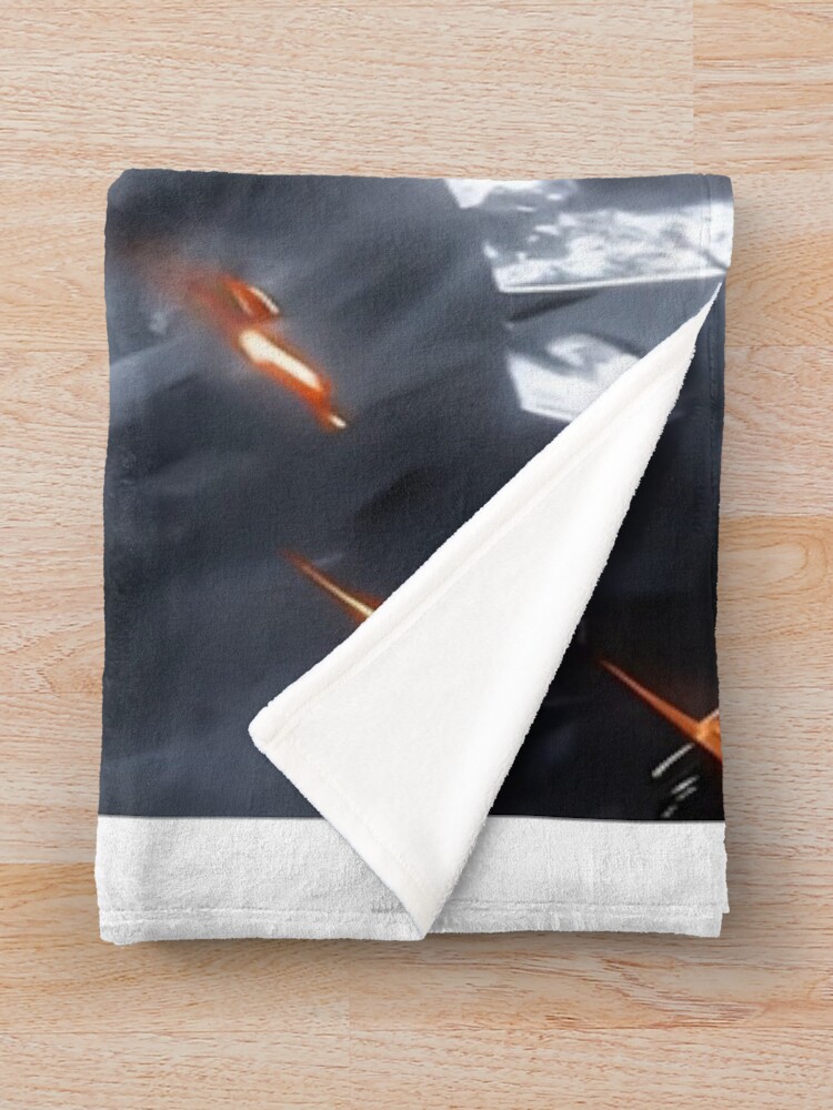 Explosive Power Anime Hero Dark Battle Warrior Anime Action Art Throw Blanket - Image 2