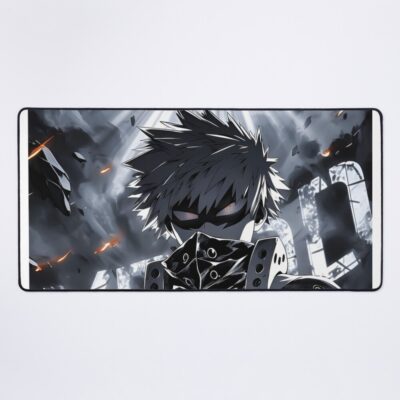 Explosive Power Anime Hero Dark Battle Warrior Anime Action Art Mouse Pad