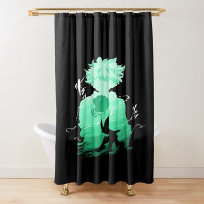 Green Haired Hero Izuku Shower Curtain