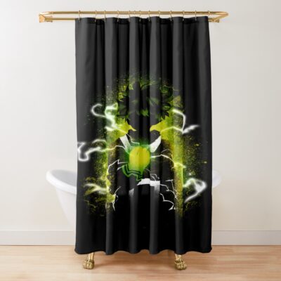Green Haired Hero Shower Curtain