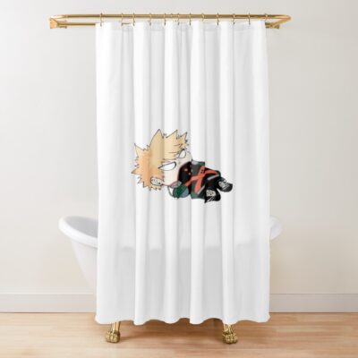 Chibi Explosion Hero Sleeping Dynamight Shower Curtain