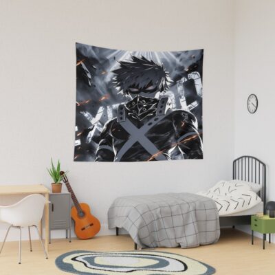 Explosive Power Anime Hero Dark Battle Warrior Anime Action Art Tapestry