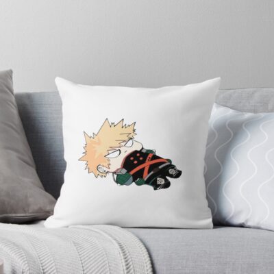 Chibi Explosion Hero Sleeping Dynamight Throw Pillow