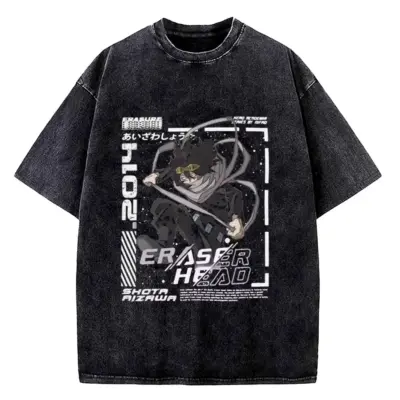 My Hero Academia Aizawa Shouta Eraser Head Washed T-shirt